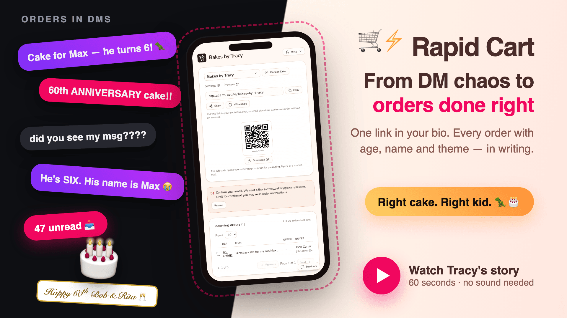 From DM chaos to a clean order — watch how it works